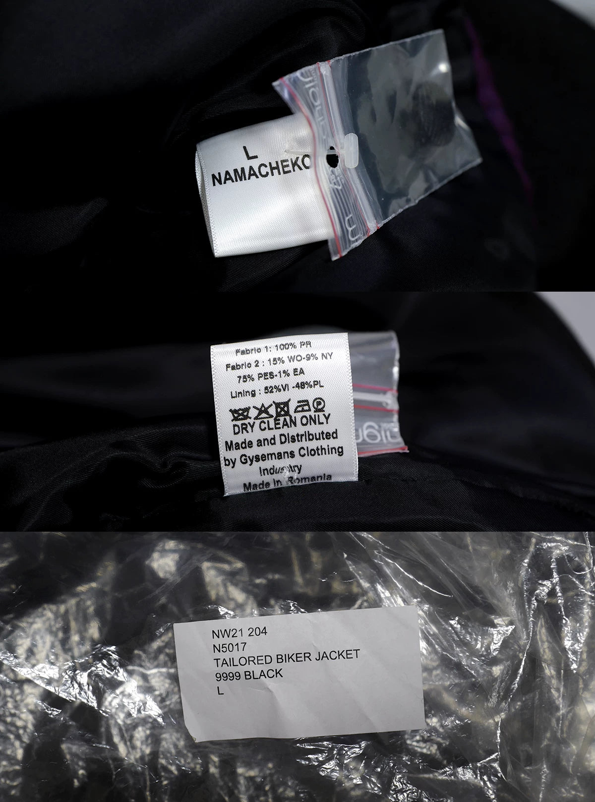 namacheko tailored biker jacket in black