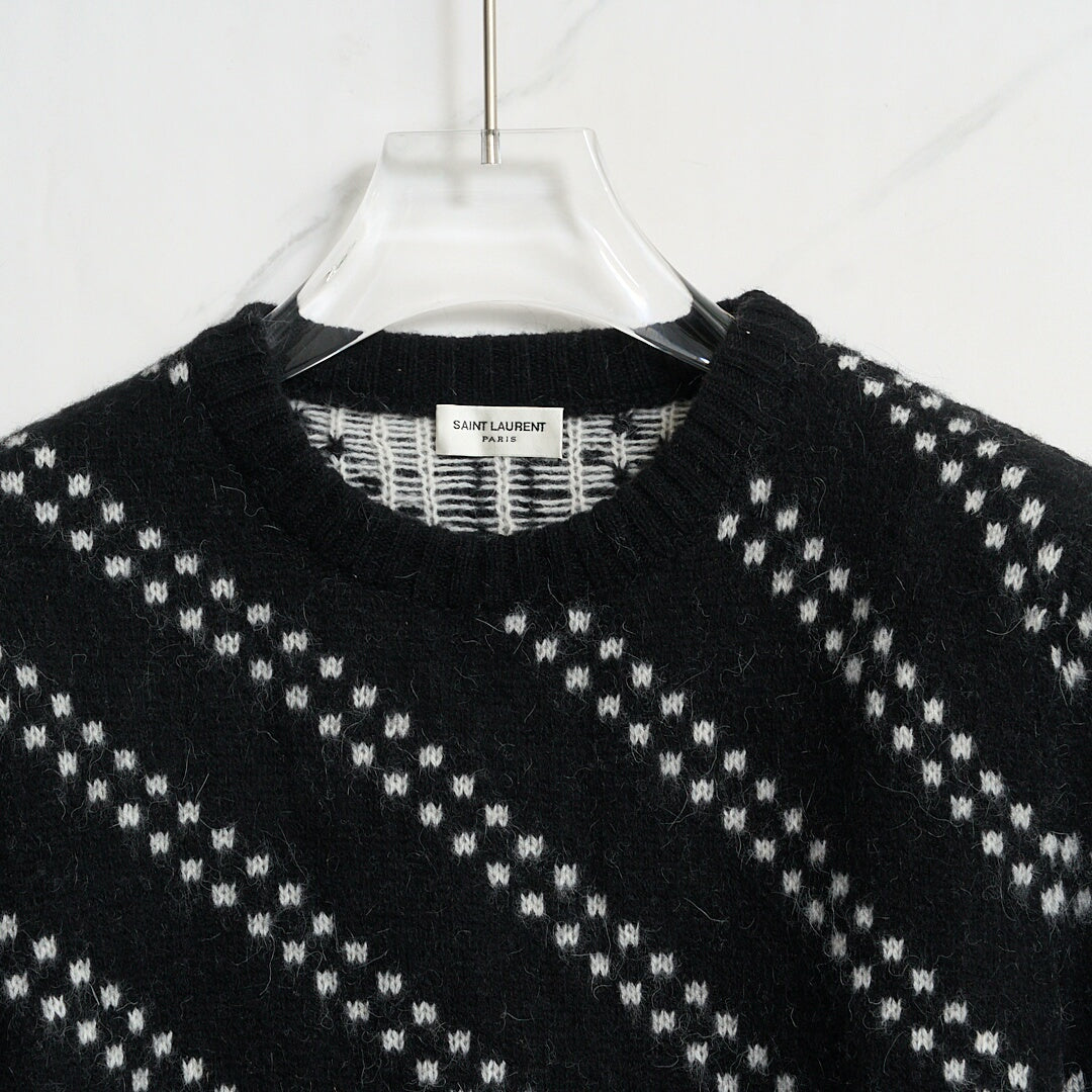 Saint Laurent Men's Zigzag Pattern Sweater