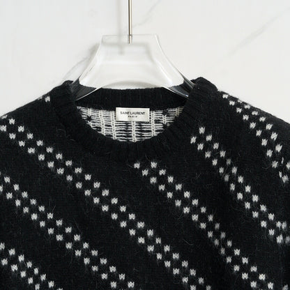 Saint Laurent Men's Zigzag Pattern Sweater