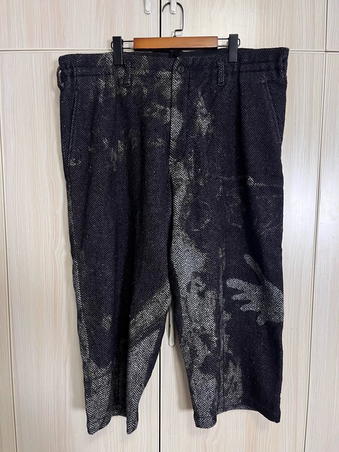 Yohji Yamamoto Black Wool Overcoat Pants