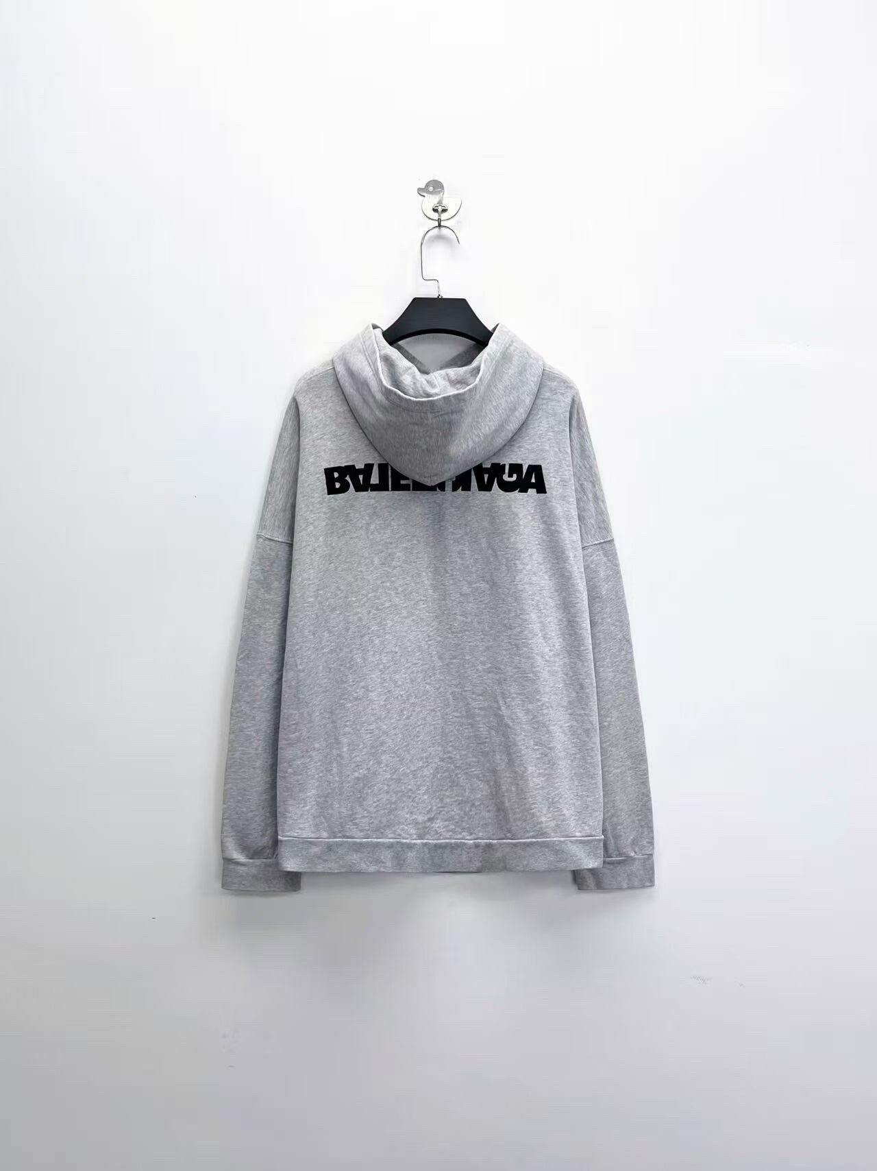 balenciaga gray reverse logo hoodie