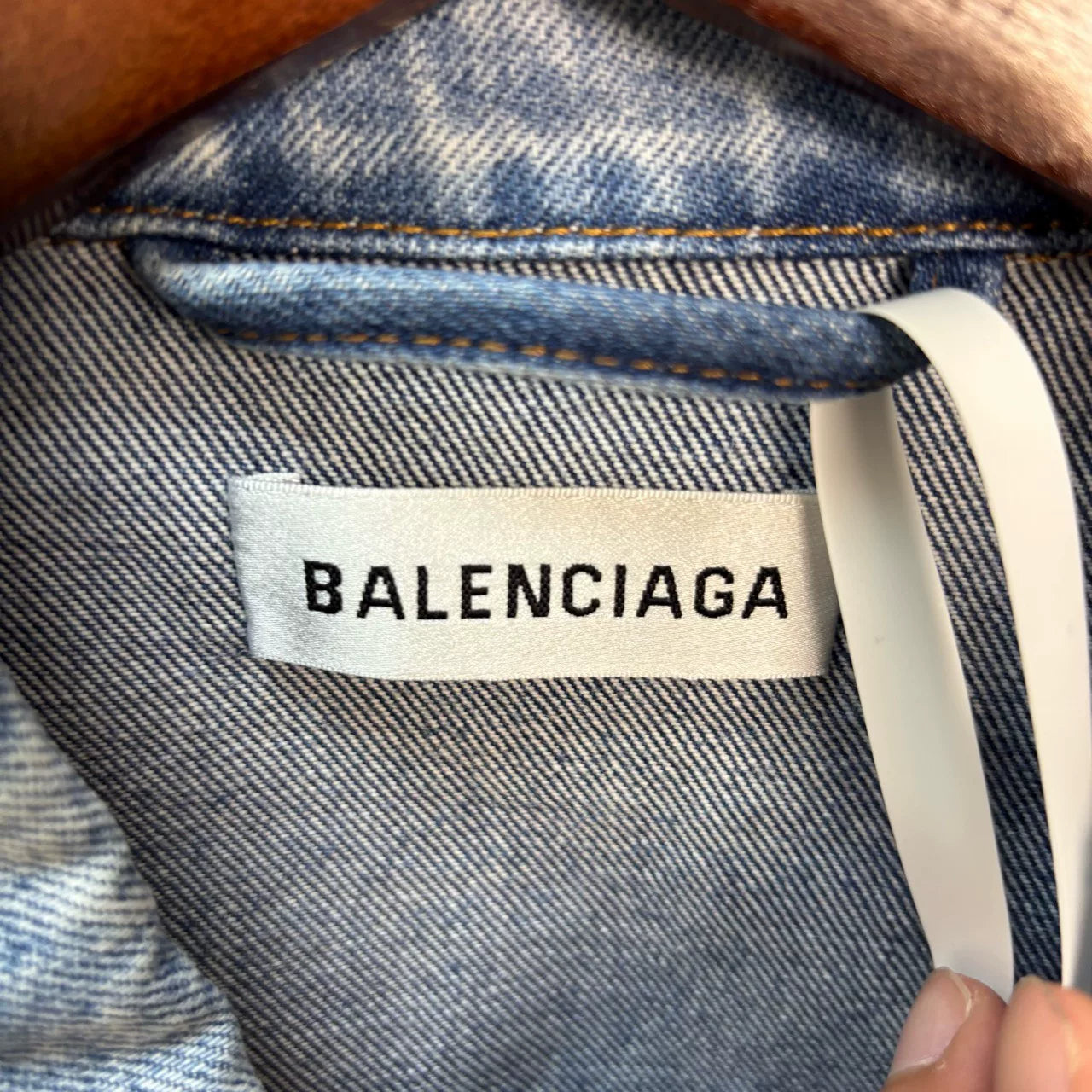 balenciaga graffiti print denim jacket