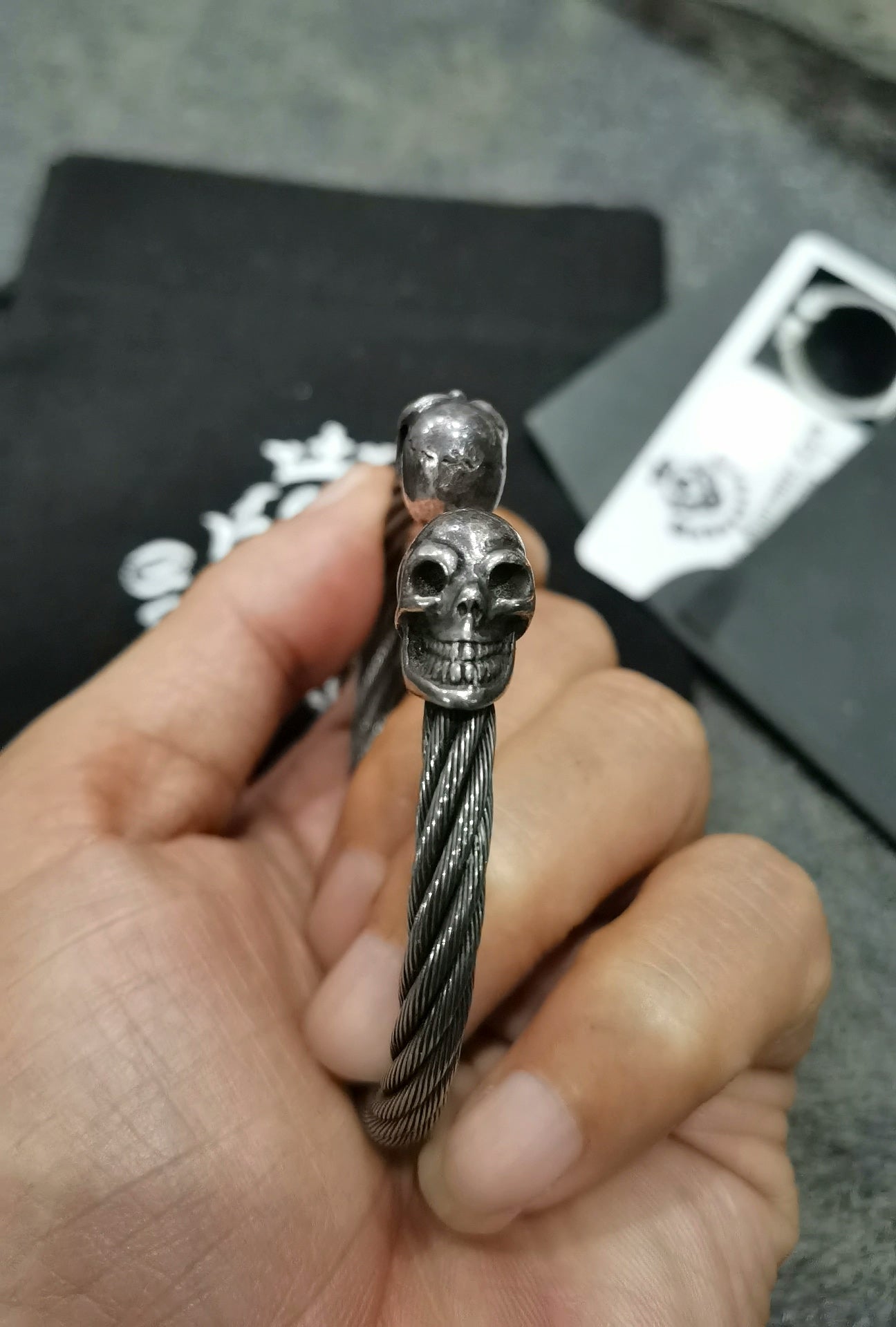 Gaboratory Skull Cable Wire Bangle