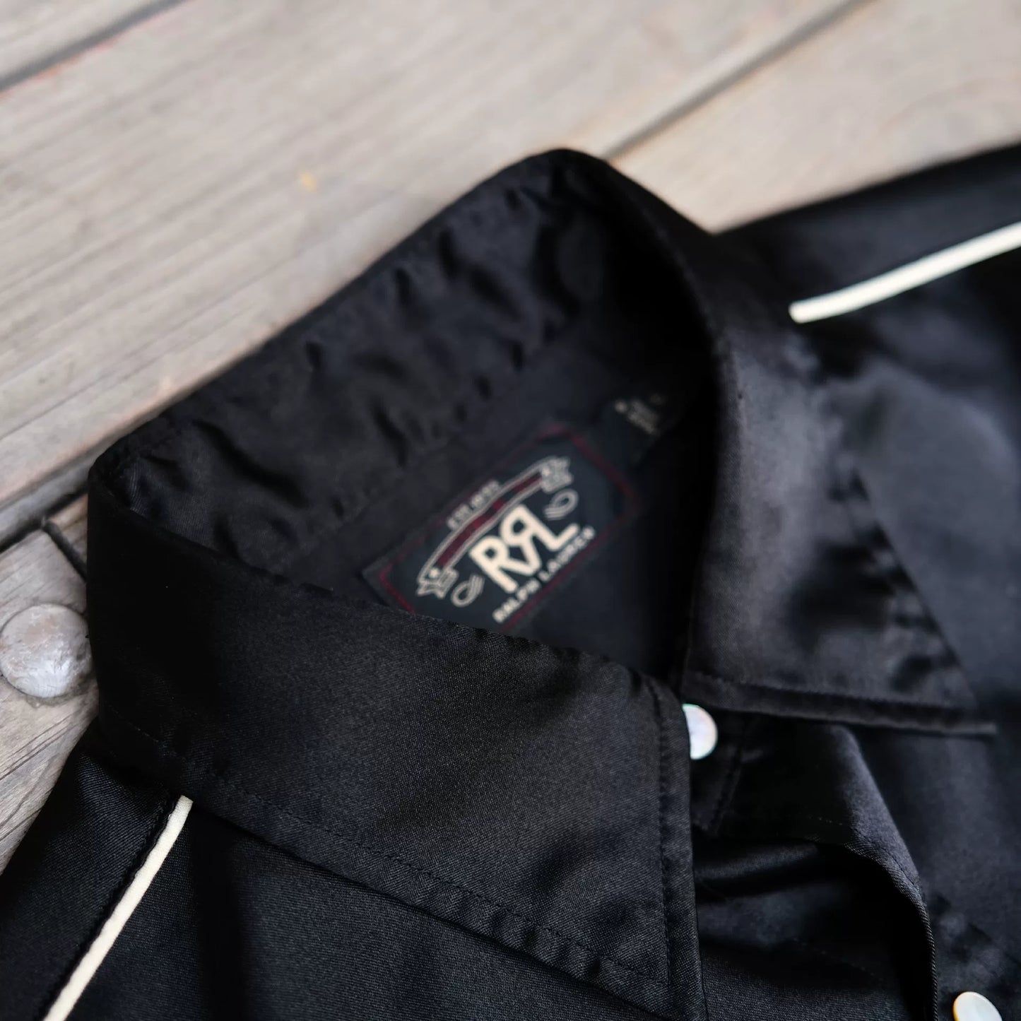 RRL Bull Head Embroidery Silk Western Shirt