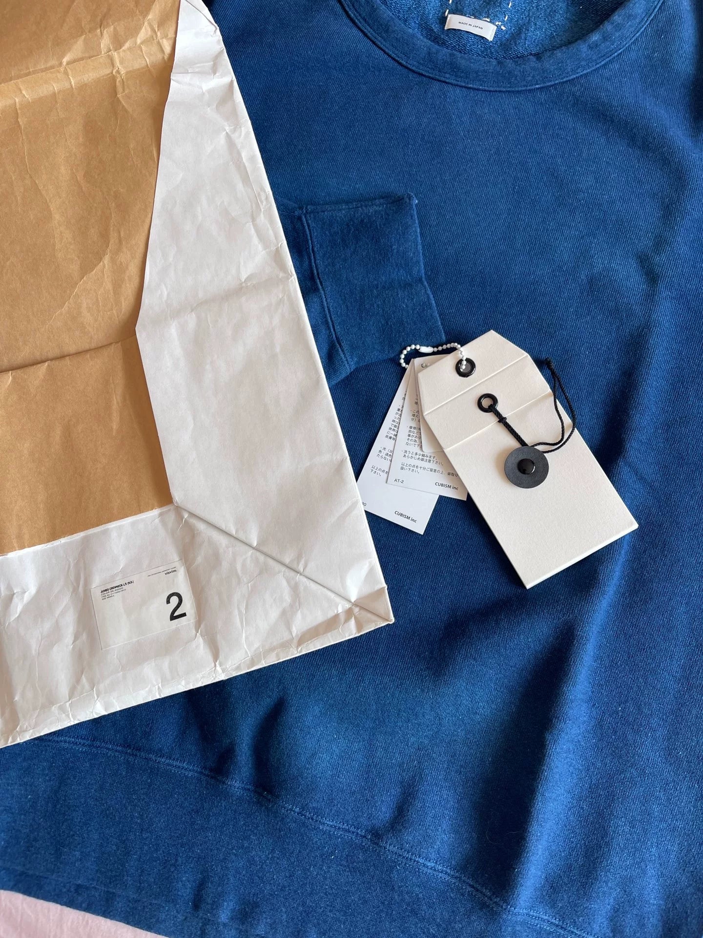 visvim jumbo indigo sweatshirt