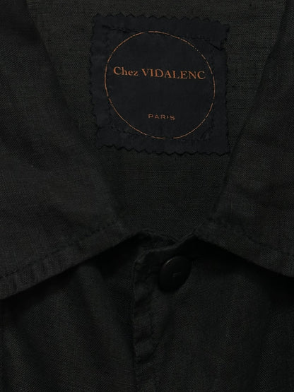 black linen oversized coat