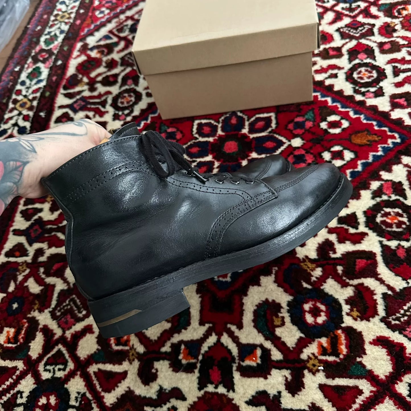 visvim nelson plain toe leather boots