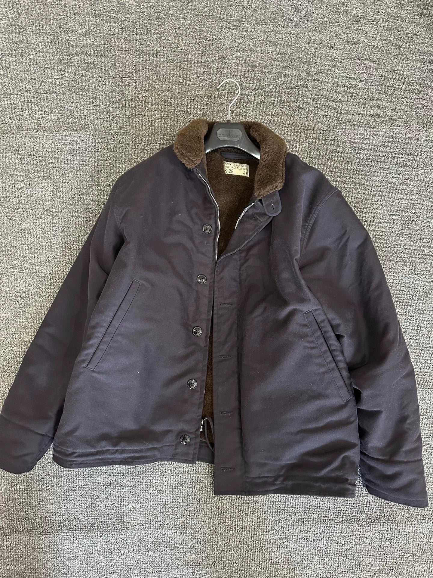 real mccoys navy deck jacket in xl