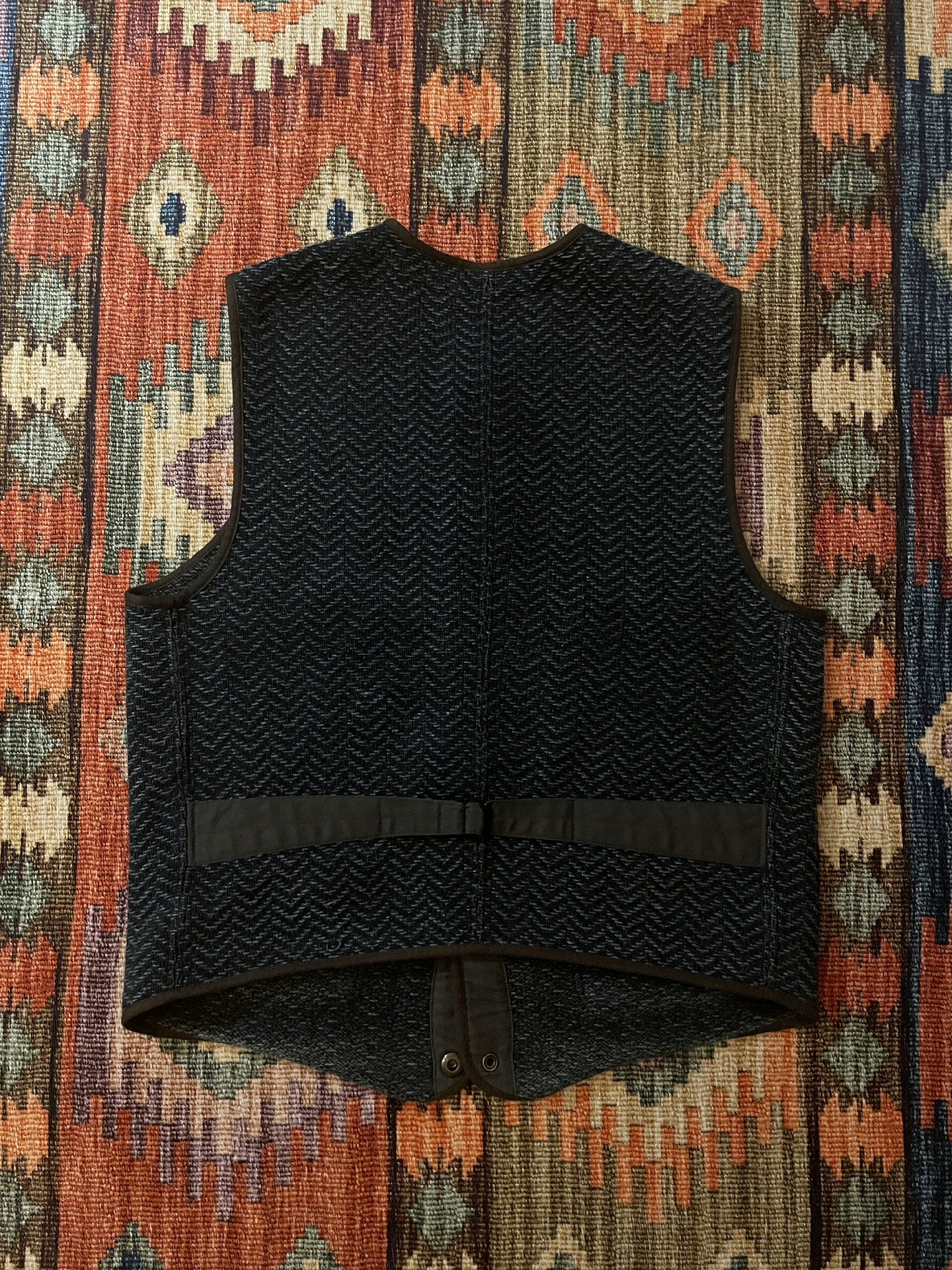 Double RL RRL Herringbone Indigo Vest S