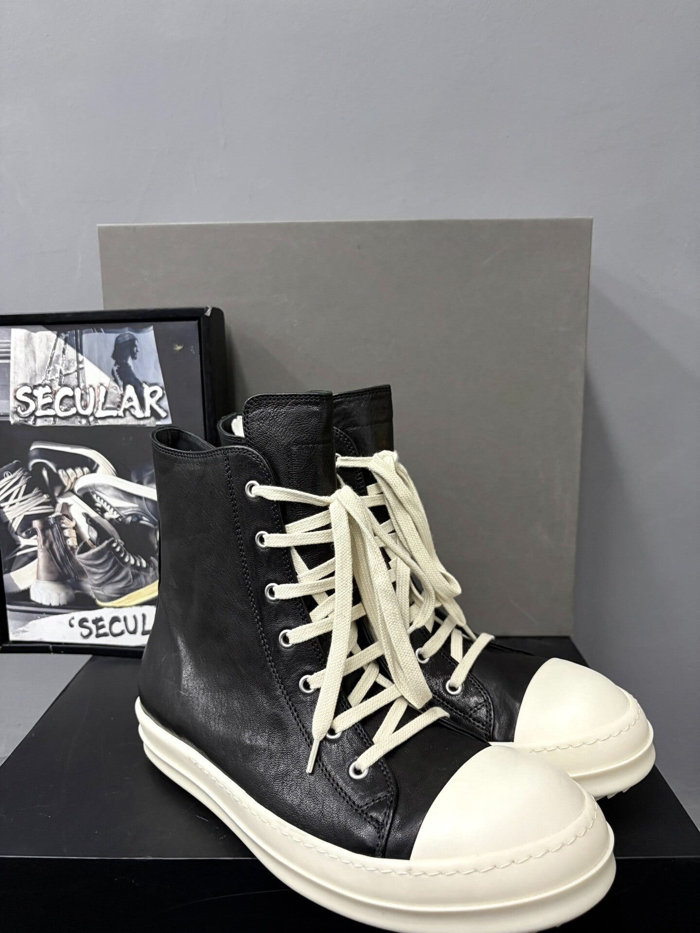 Rick Owens 26SS Black Sheepskin High-Top
