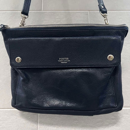 porter rambler leather shoulder bag with logo