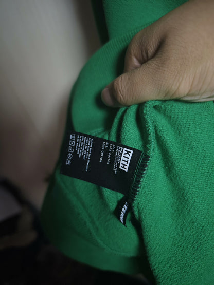 kith sadelles box logo green hoodie