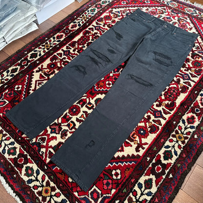 visvim 19aw black distressed denim jeans