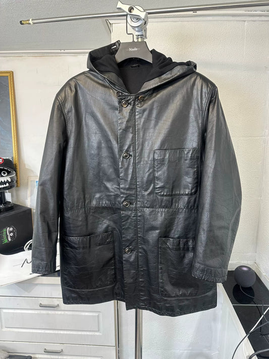 Yohji Yamamoto Men's Leather Parka Coat