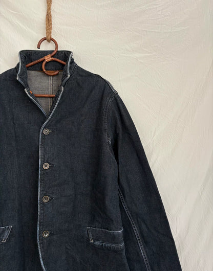 Kapital Vintage Denim Open-Front Blazer