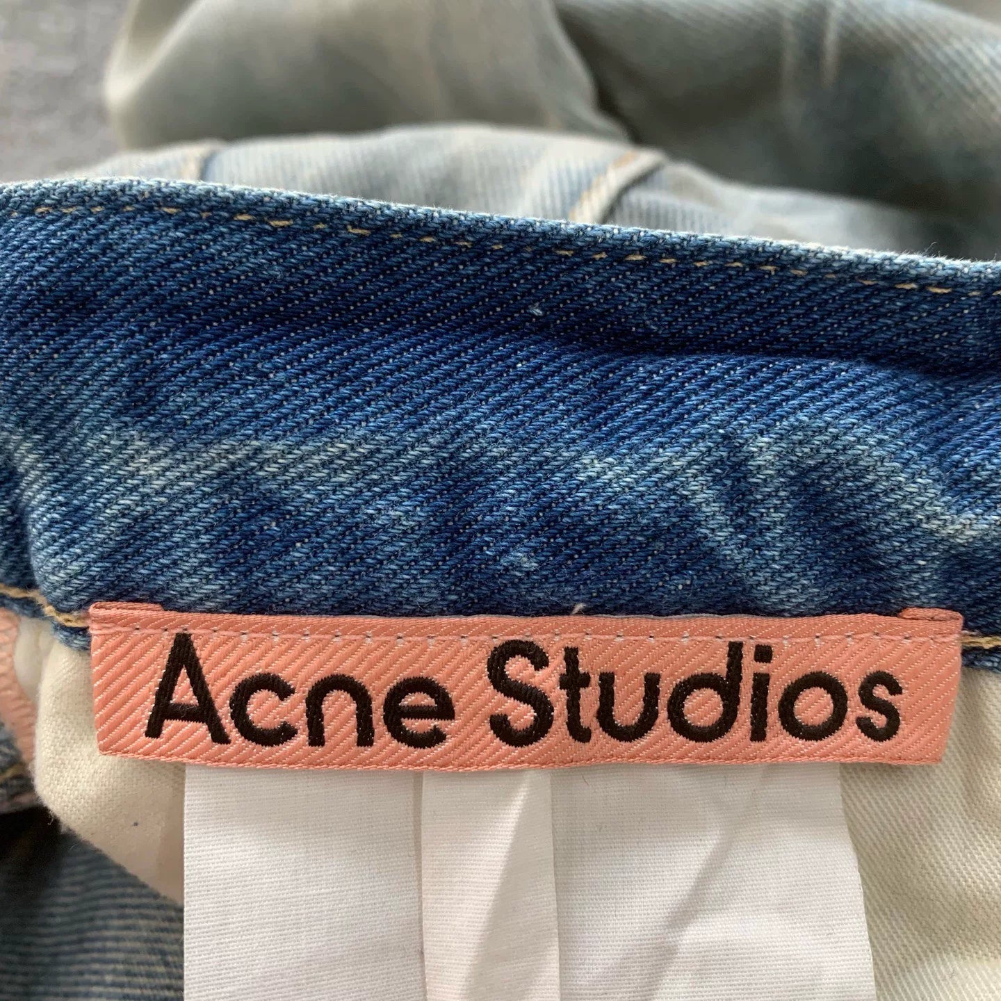 acne studios 1981m distressed denim trousers