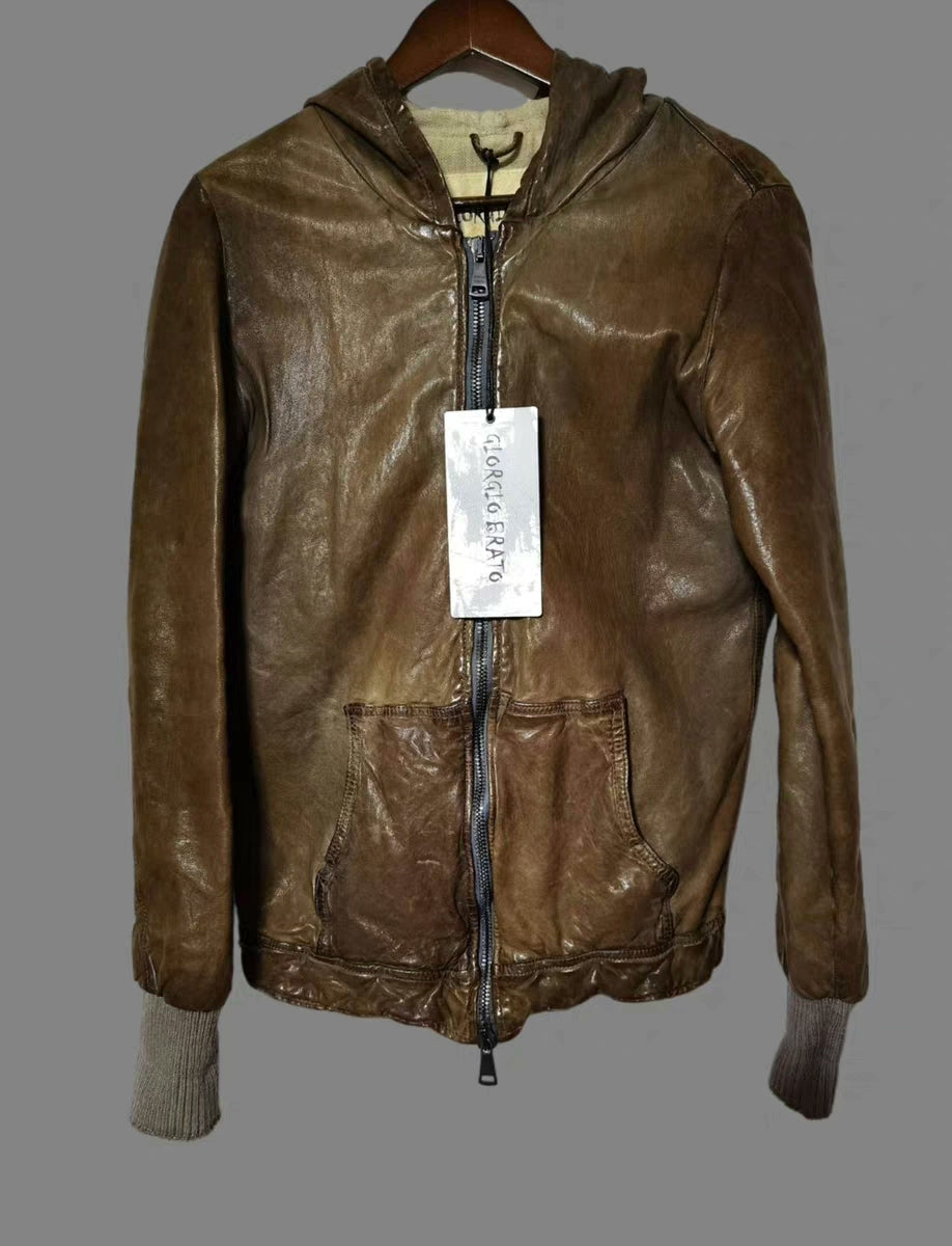 Giorgio Brato Hooded Leather Jacket