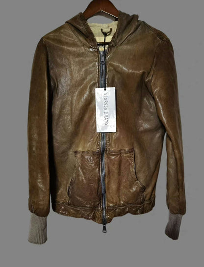 Giorgio Brato Hooded Leather Jacket