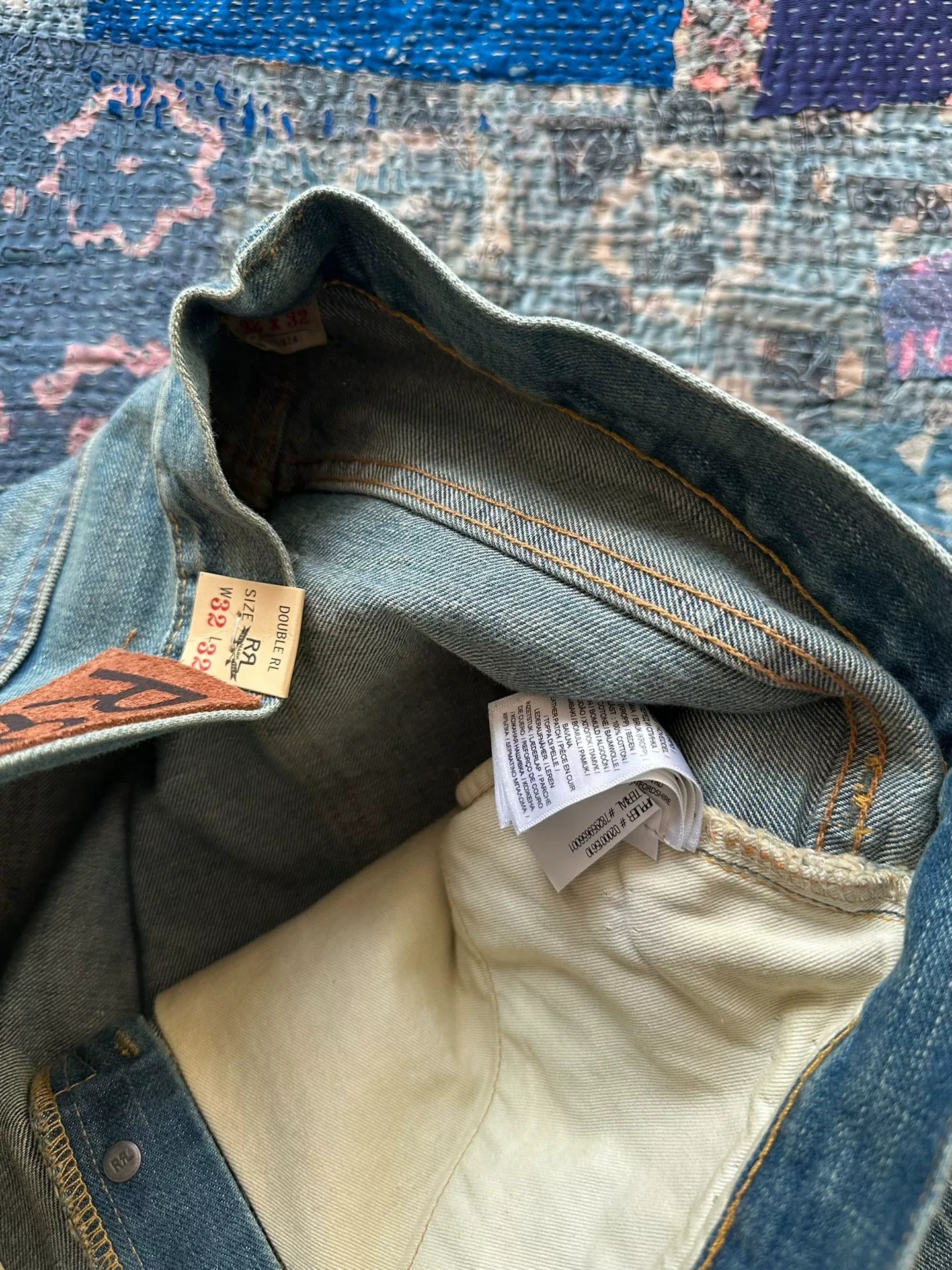 rrl washed straight leg denim jeans