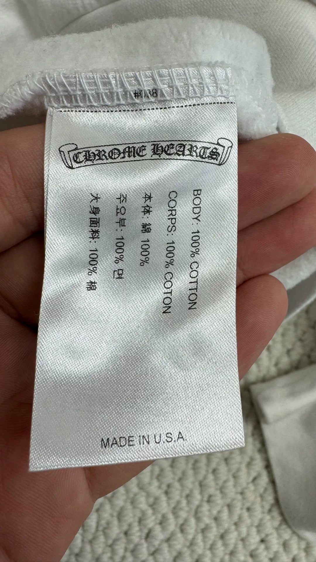 chrome hearts white zip-up hoodie with designs