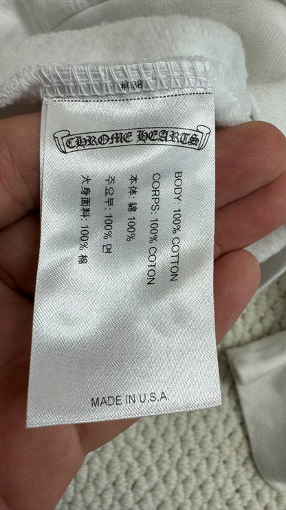 chrome hearts white zip-up hoodie with designs