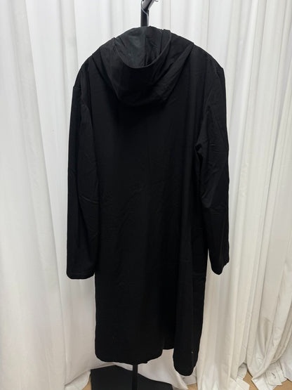 yohji yamamoto black duffle coat with horn buttons