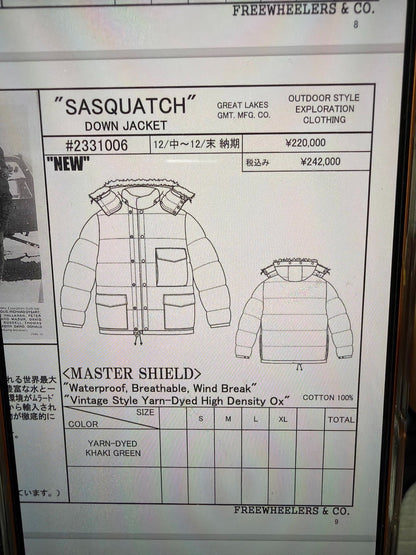 Freewheelers Sasquatch Master Shield Down Jacket