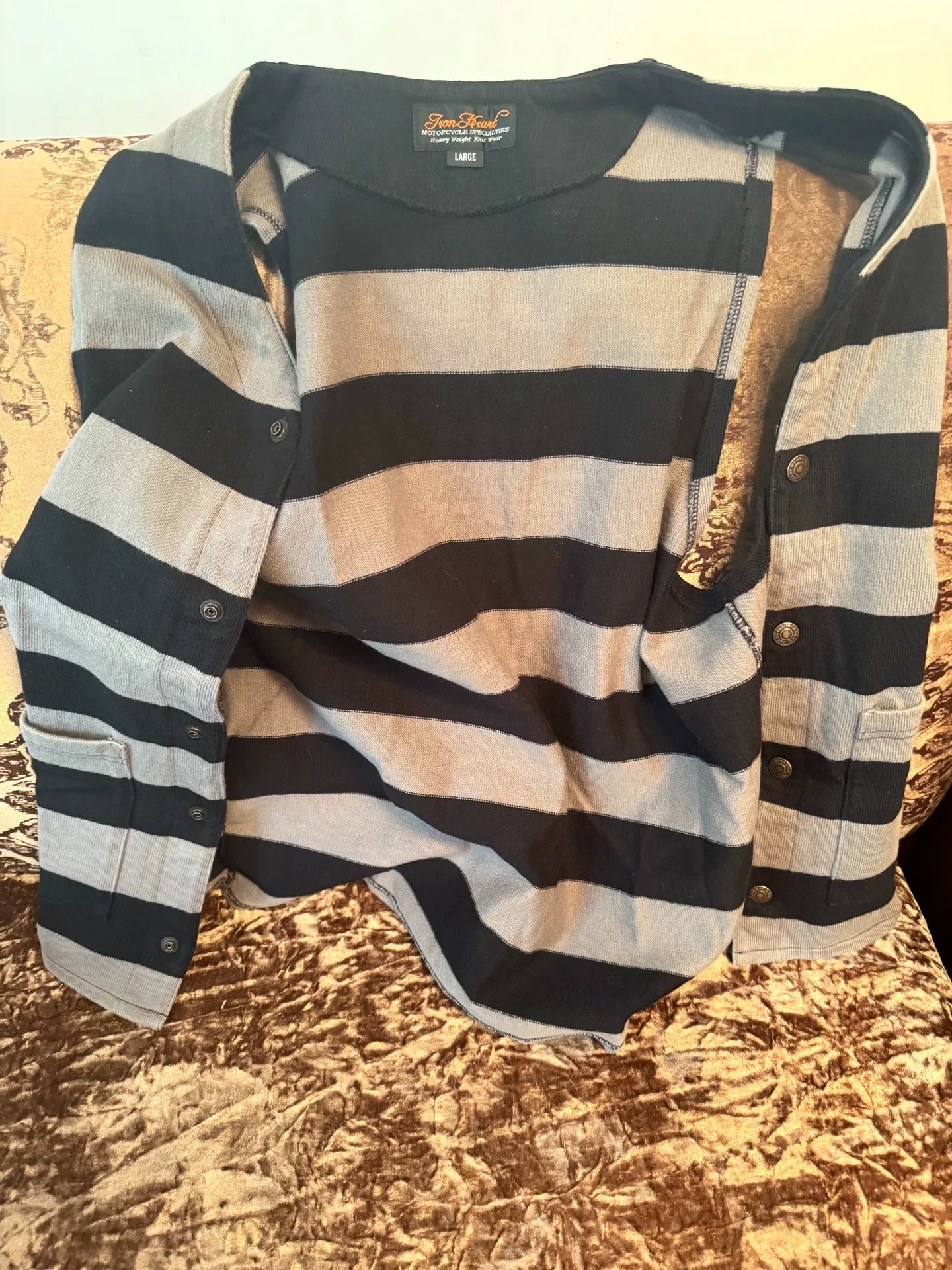 Vintage Iron Heart Striped Knitted Vest