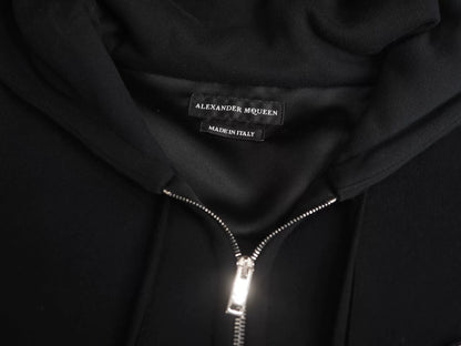 alexander mcqueen zip long hoodie black xs