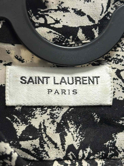 Saint Laurent Black White Floral Shirt