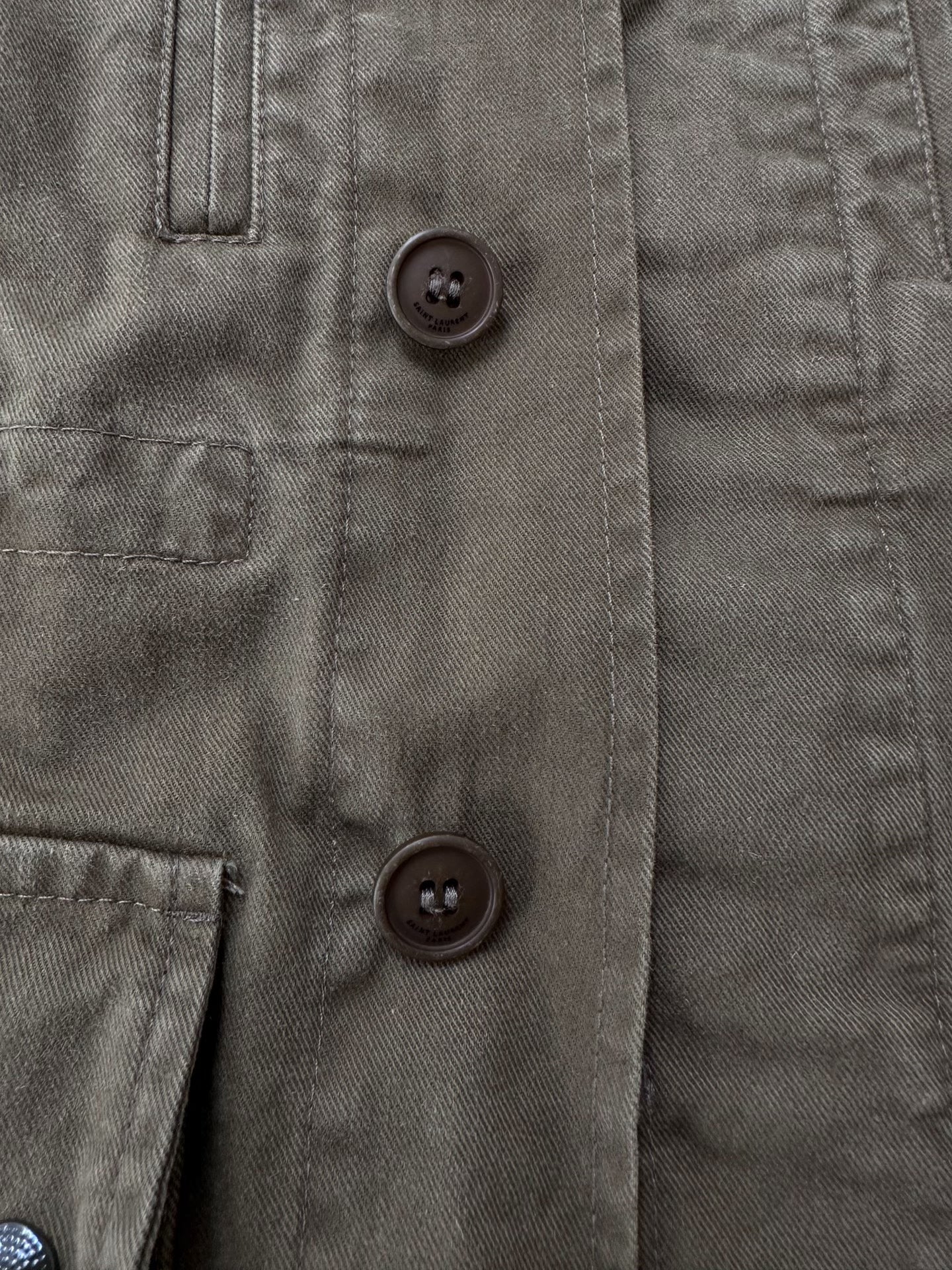 Saint Laurent Olive Green Shark Jacket