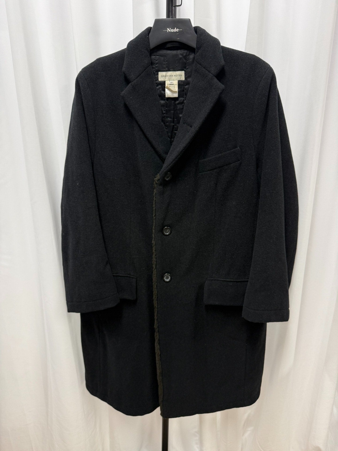 Dries Van Noten Fur Collar Loose Coat