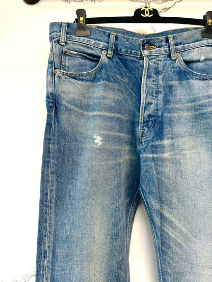 celine blue washed straight leg jeans