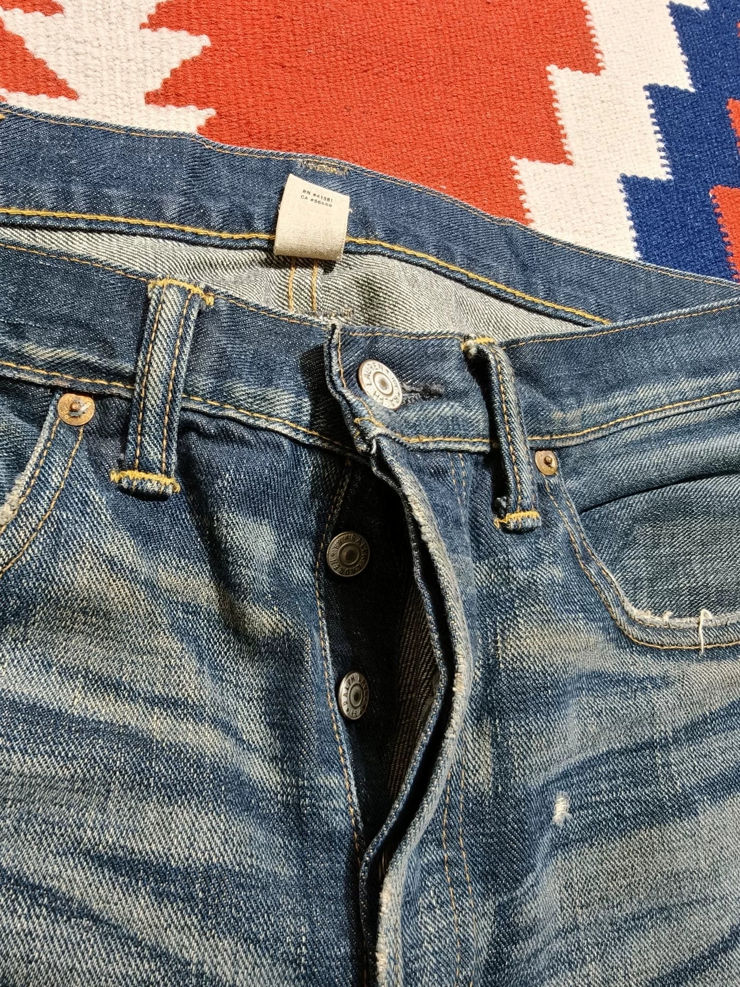 RRL Double RL Yellow Mud Dye Red Selvedge Jeans
