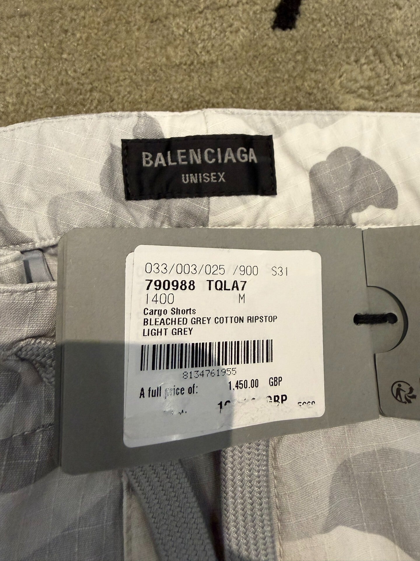Balenciaga Cargo Shorts Mud-Dyed Collection