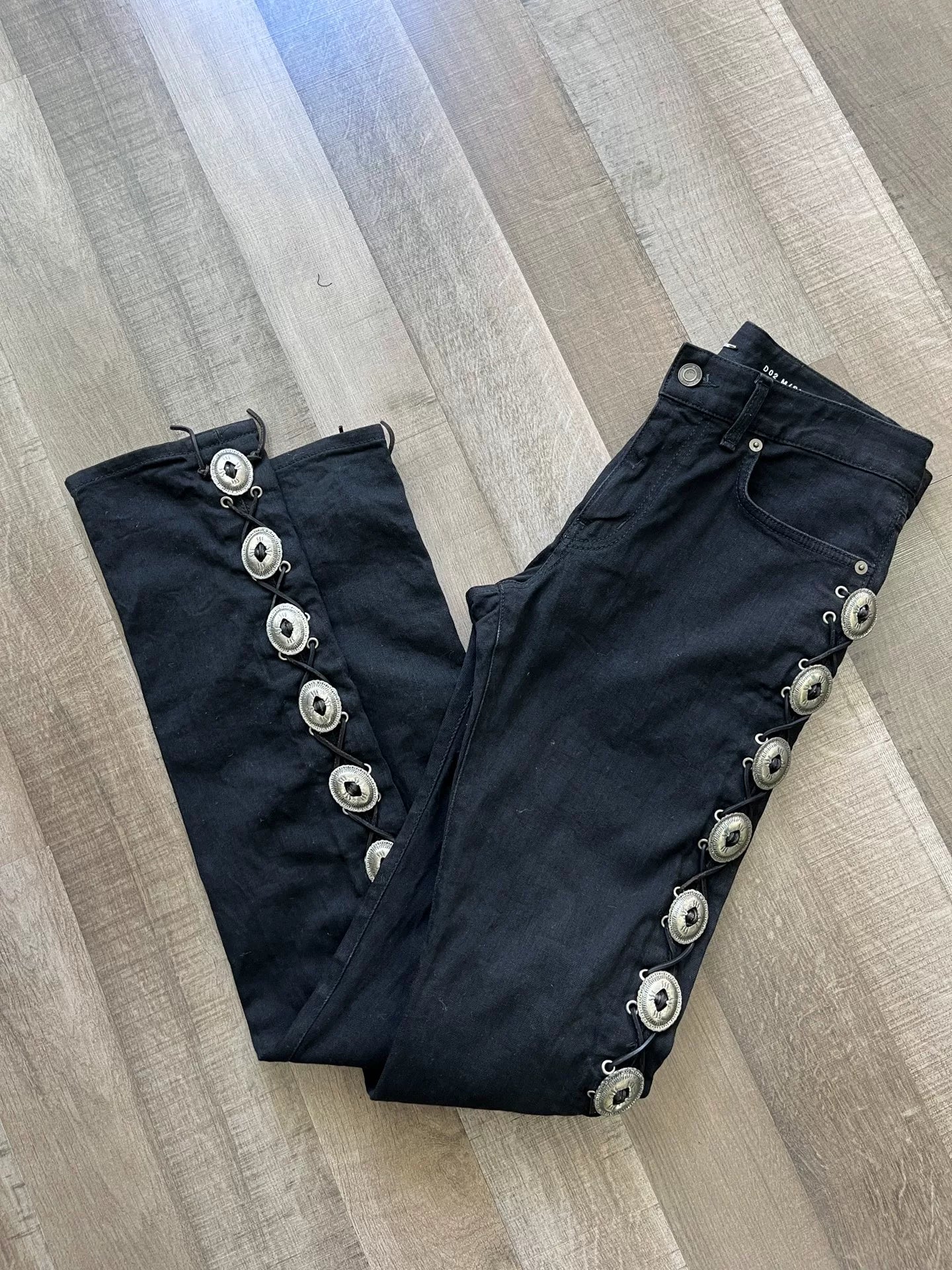 Saint Laurent Western Silver Concho Denim Pants