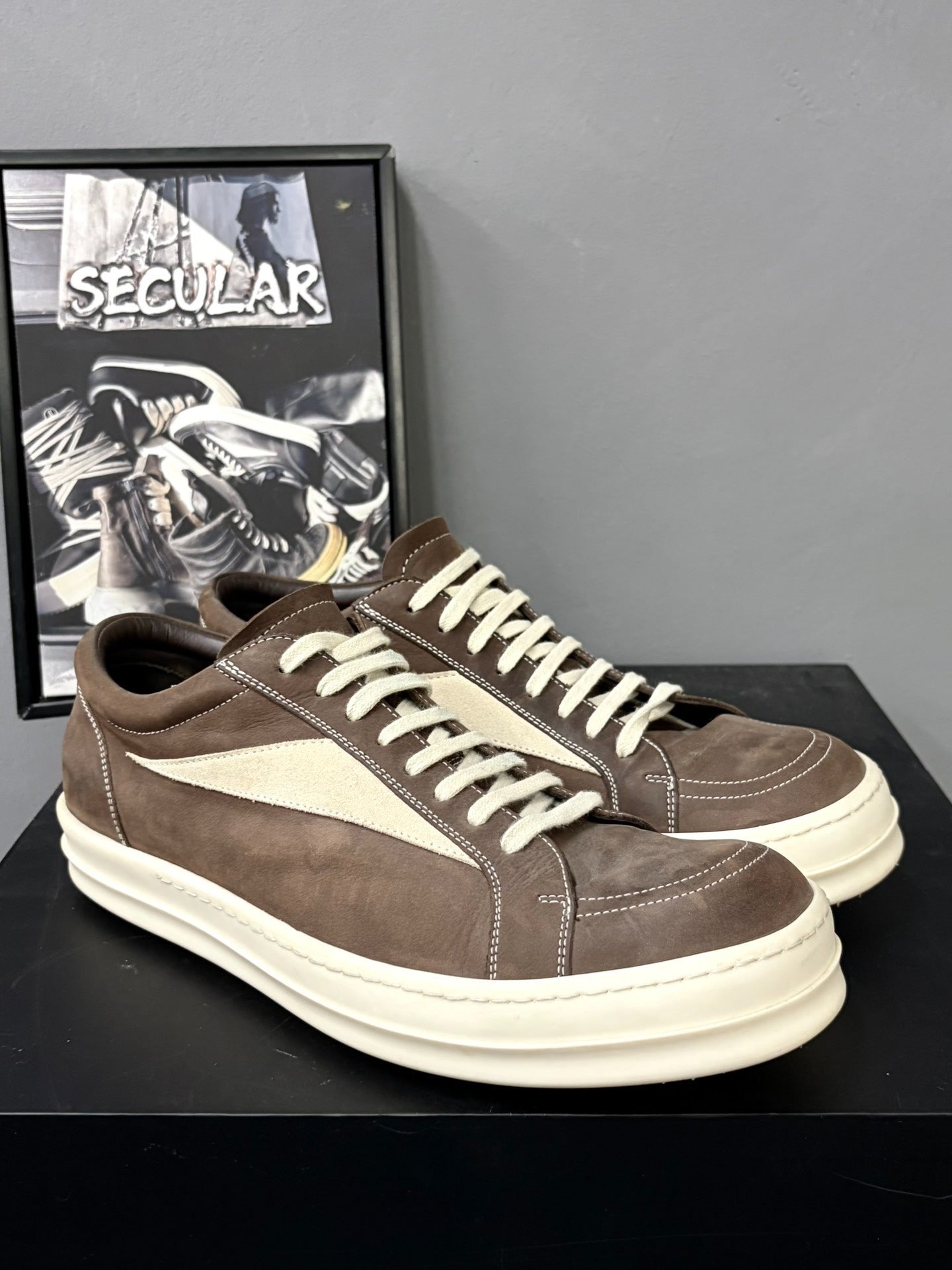 Rick Owens 23FW Low-Top Leather Sneakers