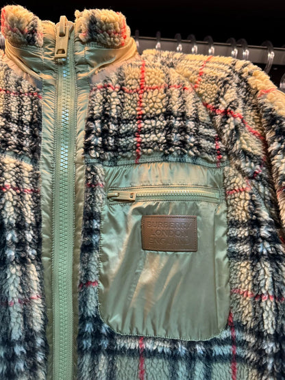 burberry teddy fleece jacket in medium