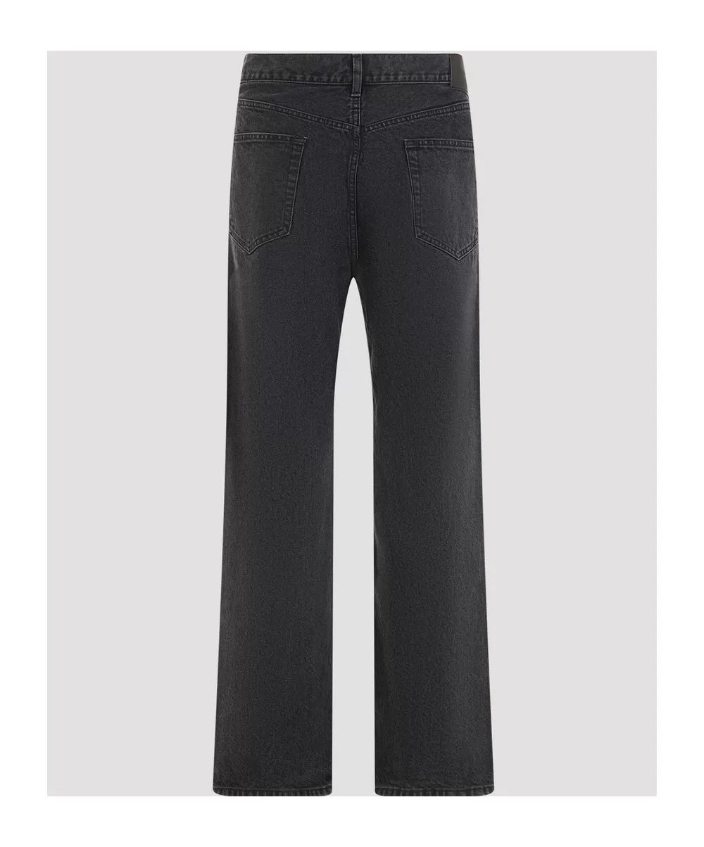 Saint Laurent Men's Black Wide-Leg Jeans