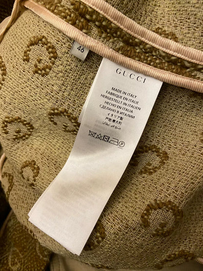 gucci logo embroidered trench coat