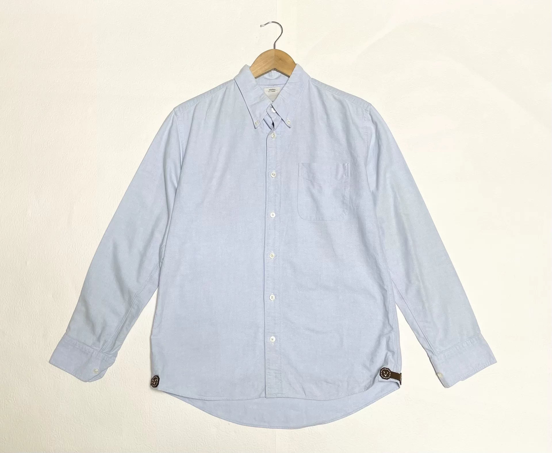 visvim v+v button-up shirt in blue