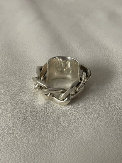 Maison Martin Margiela Silver Cuban Chain Ring