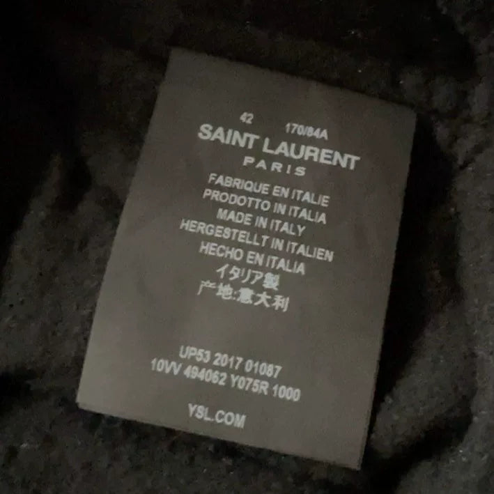 YSL Saint Laurent Rose Embroidery Pilot Jacket