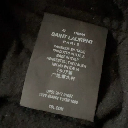 YSL Saint Laurent Rose Embroidery Pilot Jacket