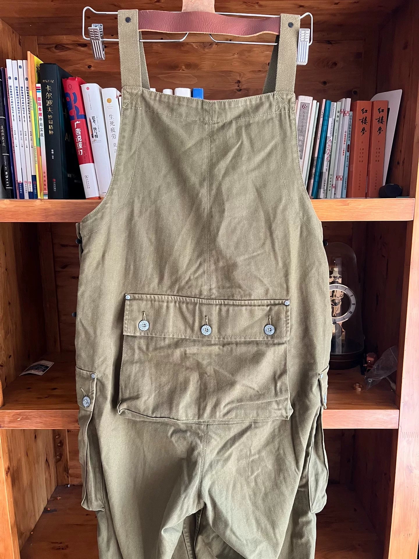 stylish canvas overalls with intricate detailing