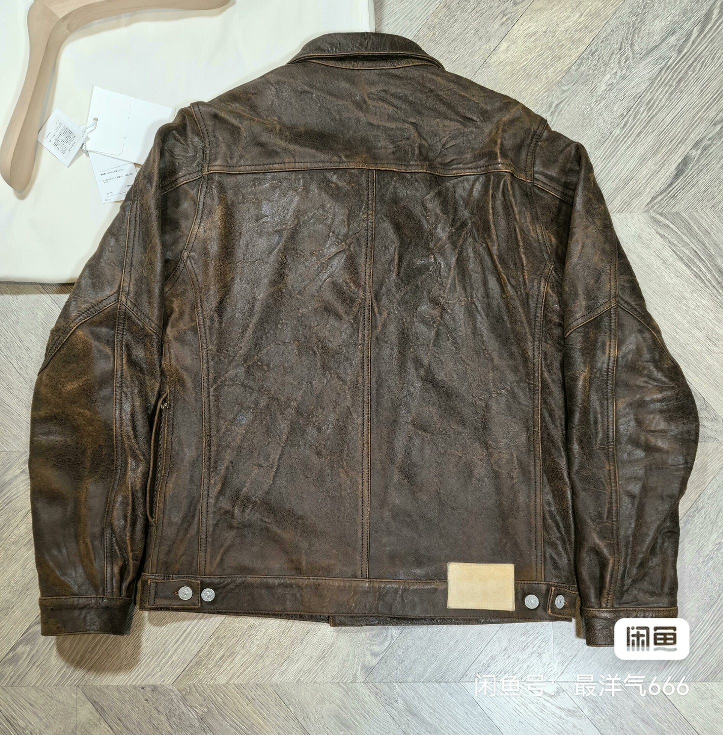 visvim vintage distressed brown leather jacket