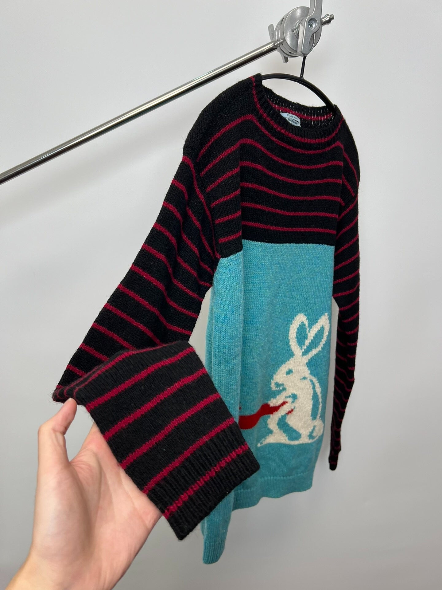 Prada Striped Rabbit Wool Sweater