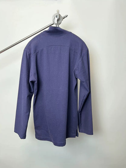 Yohji Yamamoto Zip Neck Long Sleeve Sweatshirt