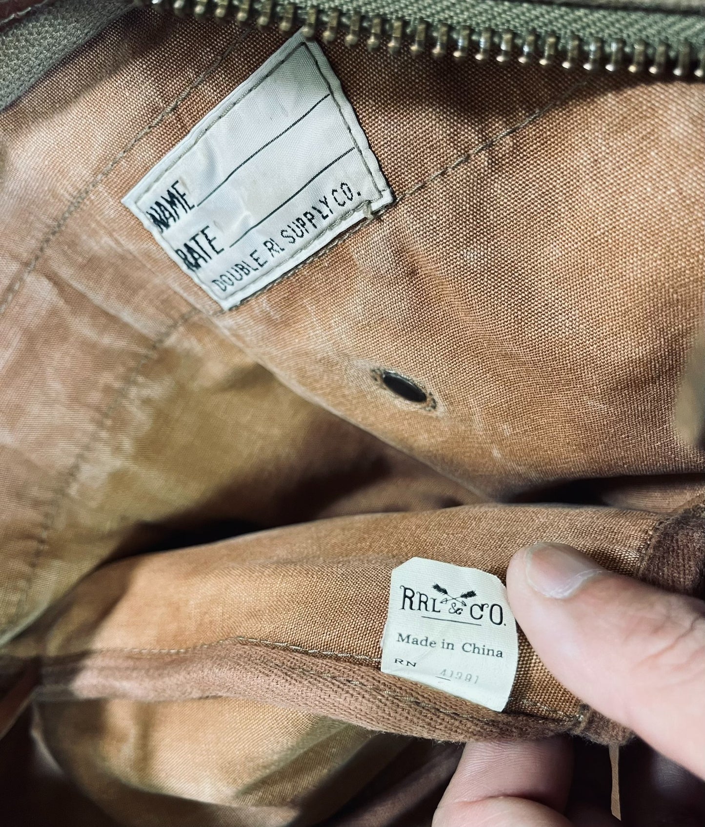 RRL Canvas Leather Trim Shoulder Bag