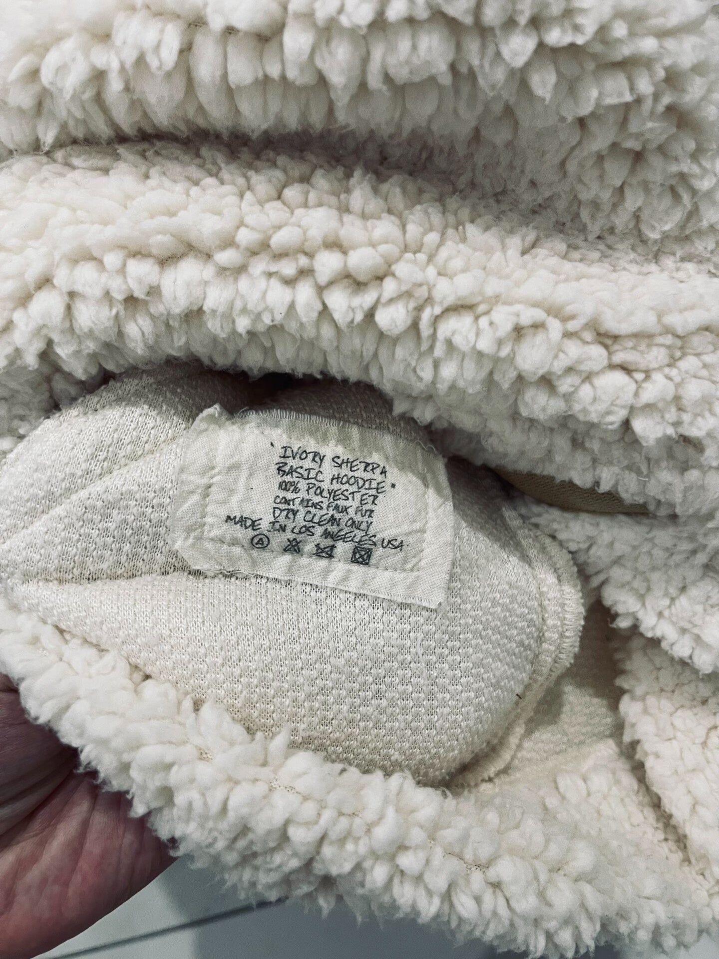 GREG LAUREN Ivory Hooded Sweatshirt
